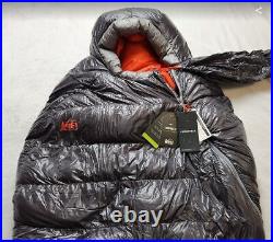 New men's REI Co-op Magma 15 Sleeping Bag / Regular Left Zip Asphalt Grey