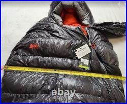 New men's REI Co-op Magma 15 Sleeping Bag / Regular Left Zip Asphalt Grey