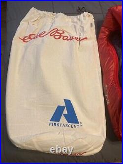 New withTags Eddie Bauer Kara Koram 20° Down Sleeping Bag (850 RDS) Lava Red