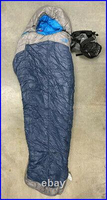 North Face Cats Meow Sleeping Bag Blue Winged Teal Grey 20F Right Zip Reg, Long