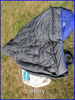 North Face LONG Blue Super Kazoo GOOSE DOWN Sleeping Bag Long RH 86x30 10°