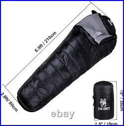 Onetigris down Sleeping Bag, 32°F Cold Weather Mummy Sleeping Bag for Camping Hi