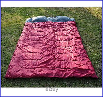 Outdoor 2 Person Double Sleeping Bag 23F/-5C Camping Hiking 86 x 60W/2 Pillows