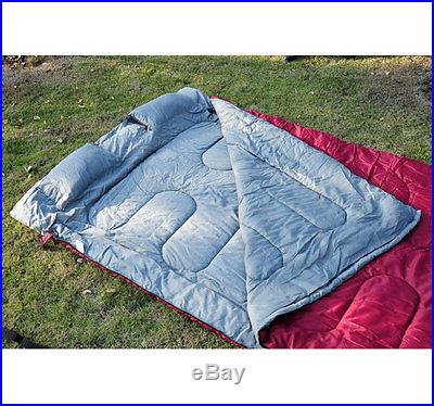 Outdoor 2 Person Double Sleeping Bag 23F/-5C Camping Hiking 86 x 60W/2 Pillows