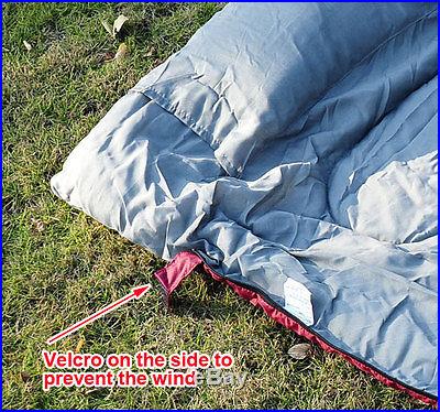 Outdoor 2 Person Double Sleeping Bag 23F/-5C Camping Hiking 86 x 60W/2 Pillows