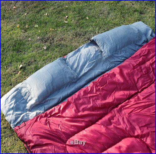 Outsunny 2 Person Double Wide Camping Sleeping Bag 23F/-5C 86 x 59 w/ Pillows