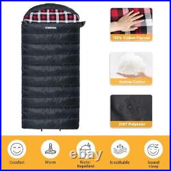 POEPORE 0 Degree Sleeping Bag 100% Cotton Flannel XXL Cold Weather Winter Oversi