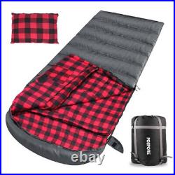 POEPORE Flannel Sleeping Bag Cotton 0 Degree Cold Weather for Adults XXL Sleepin