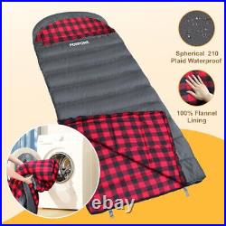 POEPORE Flannel Sleeping Bag Cotton 0 Degree Cold Weather for Adults XXL Sleepin