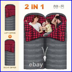POEPORE Flannel Sleeping Bag Cotton 0 Degree Cold Weather for Adults XXL Sleepin