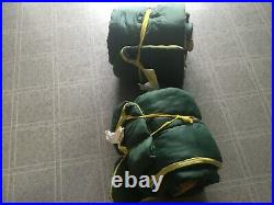 Pair (2) Vintage Green Nylon Sleeping Bags Flannel Ducks Henderson USA JC Penny