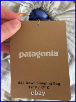 Patagonia 850 Down Sleeping Bag 19F/-7C Shor Harvest Moon Blue