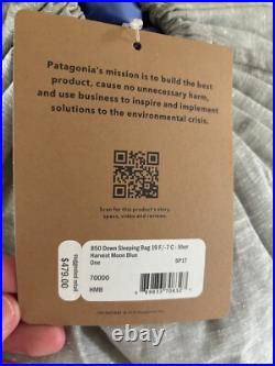 Patagonia 850 Down Sleeping Bag 19F/-7C Shor Harvest Moon Blue
