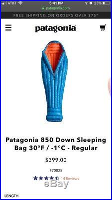 Patagonia 850 Down Sleeping Bag 30F Regular