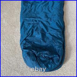 Patagonia Sleeping Bag Blue 7 Foot Travel Camping Mummy Style Side Zipper
