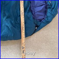 Patagonia Sleeping Bag Blue 7 Foot Travel Camping Mummy Style Side Zipper