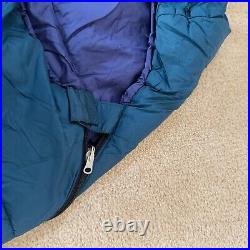 Patagonia Sleeping Bag Blue 7 Foot Travel Camping Mummy Style Side Zipper