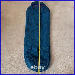 Patagonia Sleeping Bag Blue 7 Foot Travel Camping Mummy Style Side Zipper
