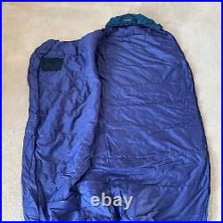Patagonia Sleeping Bag Blue 7 Foot Travel Camping Mummy Style Side Zipper