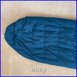 Patagonia Sleeping Bag Blue 7 Foot Travel Camping Mummy Style Side Zipper