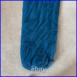 Patagonia Sleeping Bag Blue 7 Foot Travel Camping Mummy Style Side Zipper