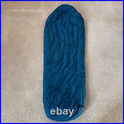 Patagonia Sleeping Bag Blue 7 Foot Travel Camping Mummy Style Side Zipper
