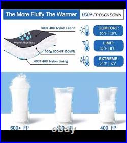 QEZER Down Sleeping Bag for Adults 0°F 10°F 15°F 20°F 32°F Backpacking Camping