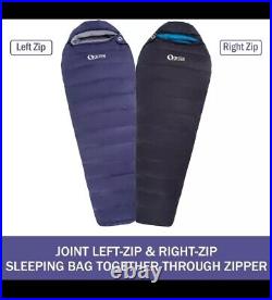 QEZER Down Sleeping Bag for Adults 0°F 10°F 15°F 20°F 32°F Backpacking Camping
