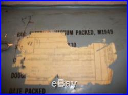 RARE VINTAGE Military can vacuum sealed M-1949 Mountain sleeping bag KOREAN WAR