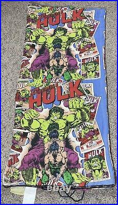 RARE VTG 1978 Marvel Incredible Hulk Sleeping Bag Comic Book Graphic CLEANED