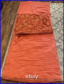 RARE Vintage Coleman Flannel Lined Sleeping Bag 39x79 Rust Original Box