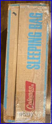 RARE Vintage Coleman Flannel Lined Sleeping Bag 39x79 Rust Original Box