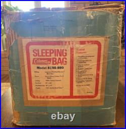 RARE Vintage Coleman Flannel Lined Sleeping Bag 39x79 Rust Original Box