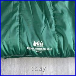 REI Co-Op Siesta Hooded 25 F Sleeping Bag, Green Storm Mfd Jan. 2022 Perfect