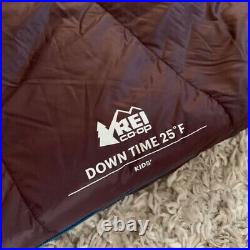 REI Co-op Down Time 25 Down Kids Sleeping Bag (Briarsmoke) Brand New