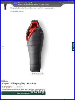 REI Co-op Magma 15 Down Sleeping Bag Women's Regular Gray And Orange