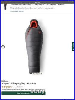 REI Co-op Magma 15 Down Sleeping Bag Women's Regular Gray And Orange