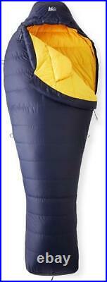 REI Radiant 19 Blue/Yellow Size Regular Down Backpacking Mummy Sleeping Bag