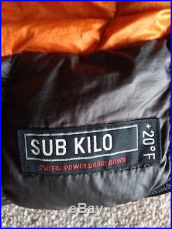 REI Sub Kilo 20 Degree Long Sleeping Bag 750 Down 30 oz Goosedown Mummy Mens