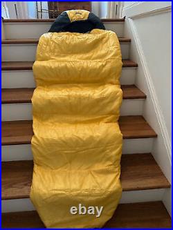 REI mineral yellow NOOKSACK Primaloft Sleeping Bag + 35 measures 86 x 57