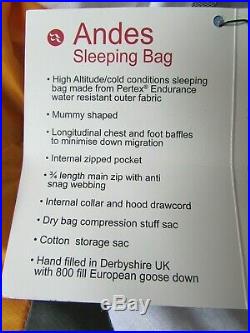 Rab Andes 1000 sleeping bag unused from new with compression bag, storage sack