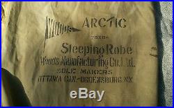 Rare Vintage Woods Arctic Down & Wool Sleeping Robe Bag 76 x 84 with carry bag