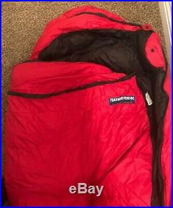 Red Feathered Friends Ibis EX 0 Degree Sleeping Bag LONG Barely Used