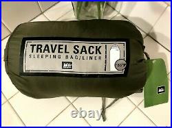 Rei Single'mummy' Sleeping Bag / Liner Travel Sack +55f Lightweight Long Nwt