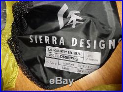 Sierra Designs Backcountry Bed Elite Sleeping Bag 30 F 850 Dri Down Long $490