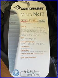 Sea To Summit Micro McIII, Regular Length, Right Zip Very Good+ Condition