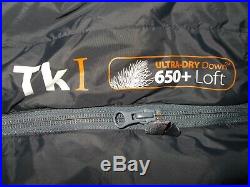 Sea to Summit Trek tk1 long sleeping bag 32F 0C 650 down with comp. Sack leftzip