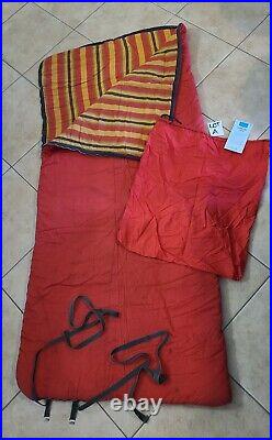 Sears Sleeping Bag Vintage 70x 32 Old Camping Red with Stripe Ted Williams A