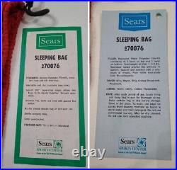 Sears Sleeping Bag Vintage 70x 32 Old Camping Red with Stripe Ted Williams A