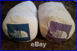 Set of 2 The North Face Blue Kazoo Down Sleeping Bag Bags Left Right